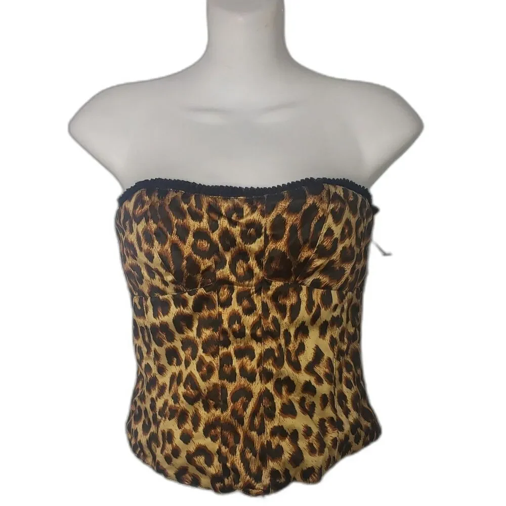 RARE Vintage 90's Y2K VICTORIAS SECRET Leopard Corset Top Womes Size 34B